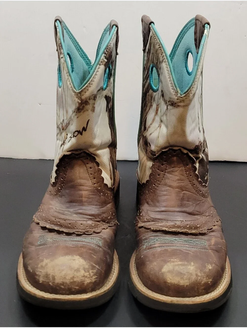 Ariat Fatbaby Women Size 8B Brown Camo Classic Cowgirl Western Boots 10009503
